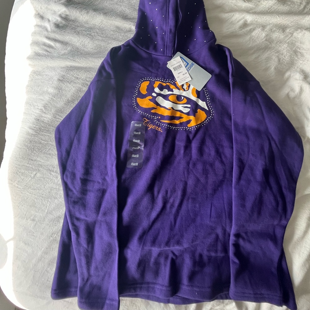 LSU Ladies Relaxed Fit Rhinestone Hoodie
